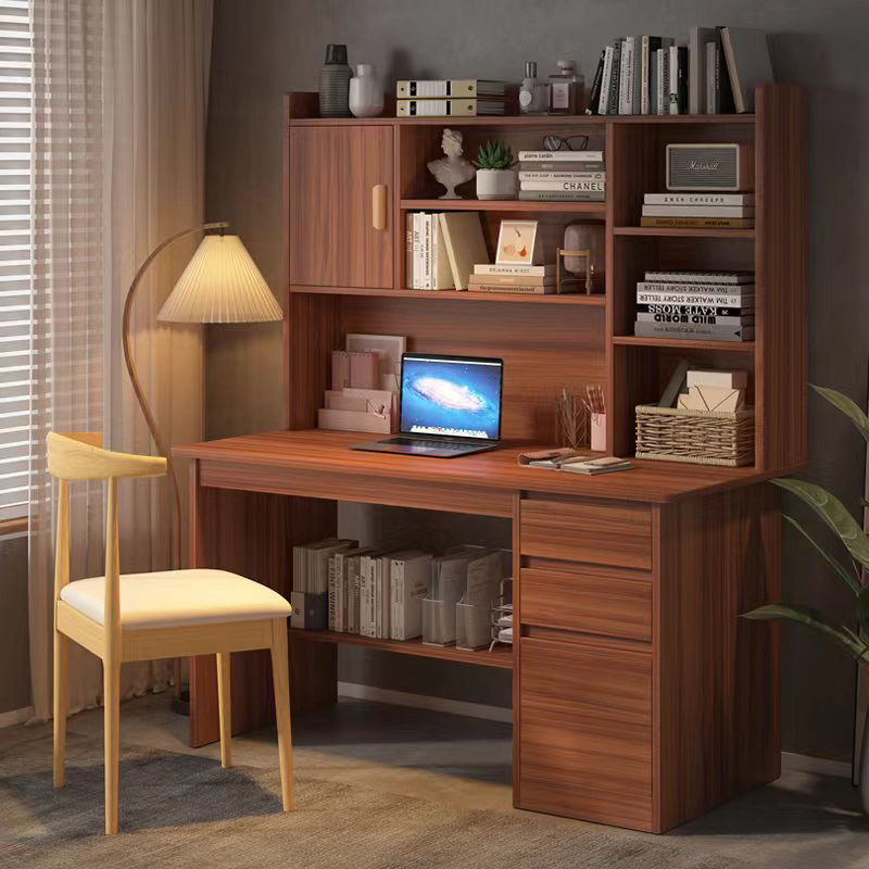 Escritorio para computadora de escritorio, estantería simple, escritorio, una combinación de estantería, dormitorio simple, escritorio de escritura de aprendizaje, Amazon