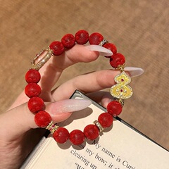 新中式国风拉丝高含量朱砂手串女福禄葫芦抖音小红书直播爆款批发