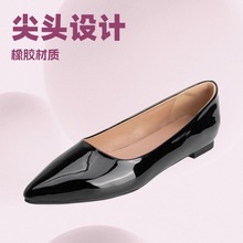 M1001亚马逊速卖通WISH等专供尖头平底漆皮单鞋32-54码常年生产不
