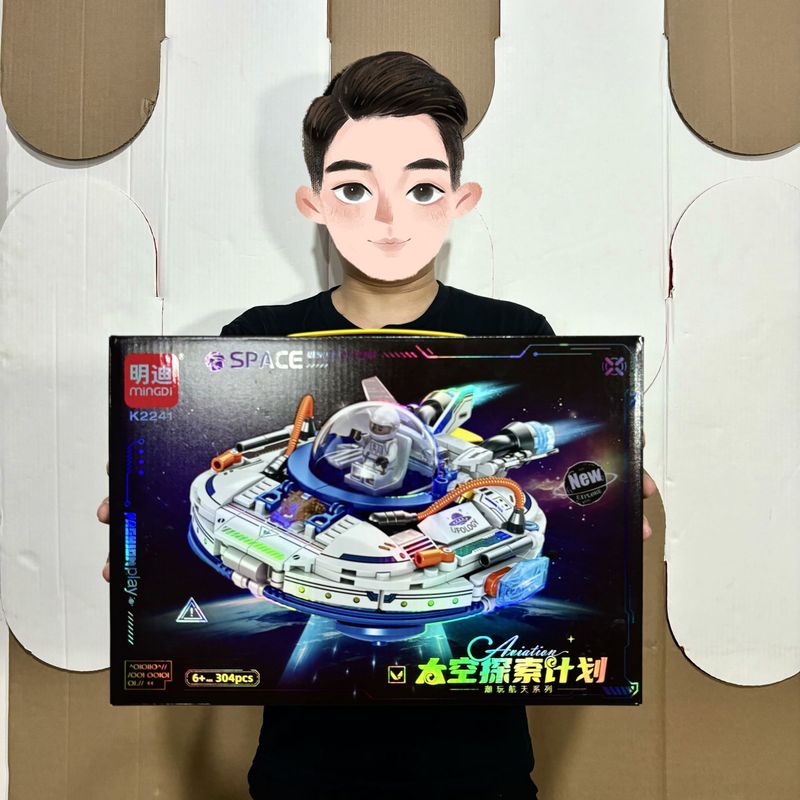 Children's DIY Educational Assembly Space Exploration Aerospace Building Block Model Boy Toy Institution Enrollment Points Renewal