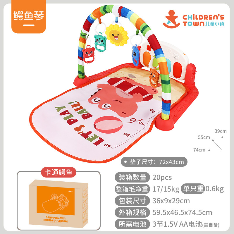 Piano de juguete para bebés, 0-1 año, tapete de gateo y soporte musical interactivo