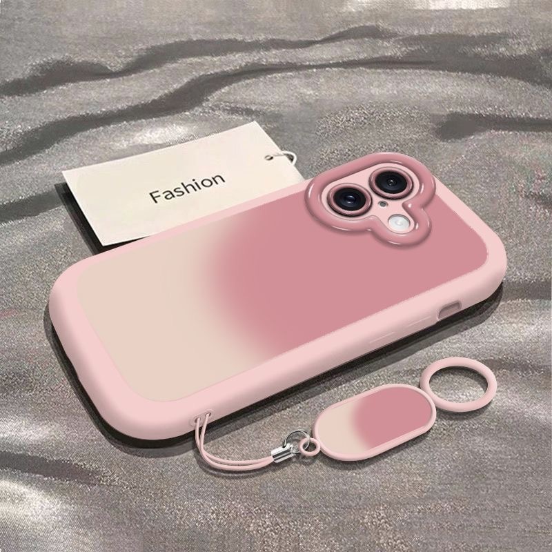 渐变粉晕染适用苹果16手机壳13保护壳iPhone15趣味14卡通12软17|undefined