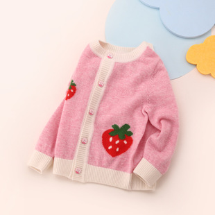 Number of sheep sheep a generation of girls cashmere sweater strawberry cardigan autumn and winter New Baby coat cute foreign style