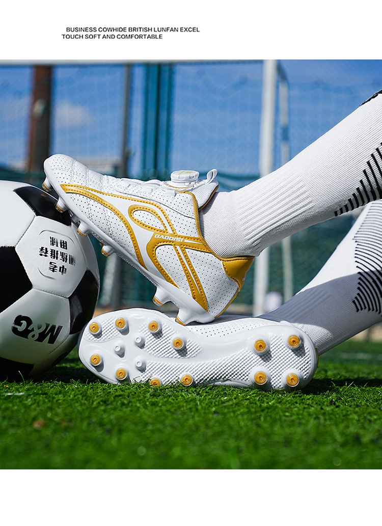 Summer New Children's Football With TF Spikes, Rotary Buckle, No-lace Design, Breathable Grass Training Shoes For Boys_desvips.com