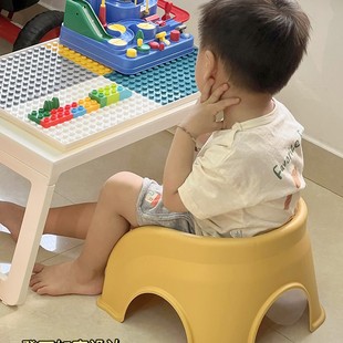 Children's Baby Small Stool Back Chair One-Year-Old Low Stool Plastic Dining Chair Comfortable Sedentary Bench Bathing and Shoe Changing Stool