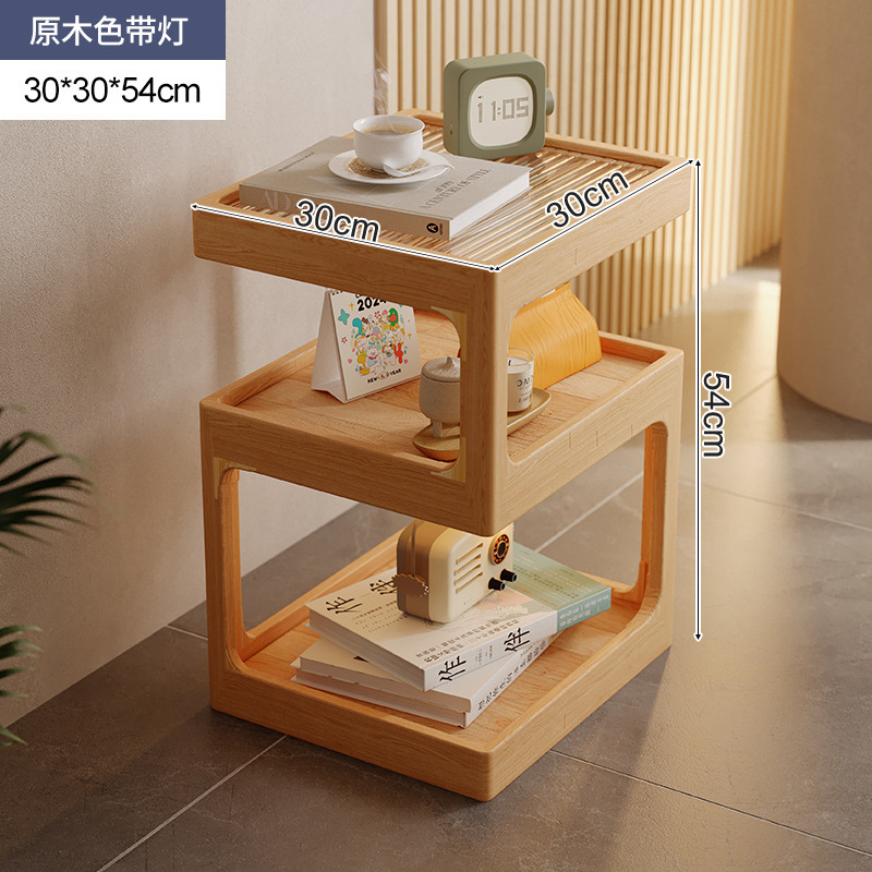 Mesa lateral del sofá, sala de estar, hogar, armario lateral de madera maciza, armario lateral, lujo ligero, casillero de almacenamiento de troncos de alta calidad, mesa de esquina