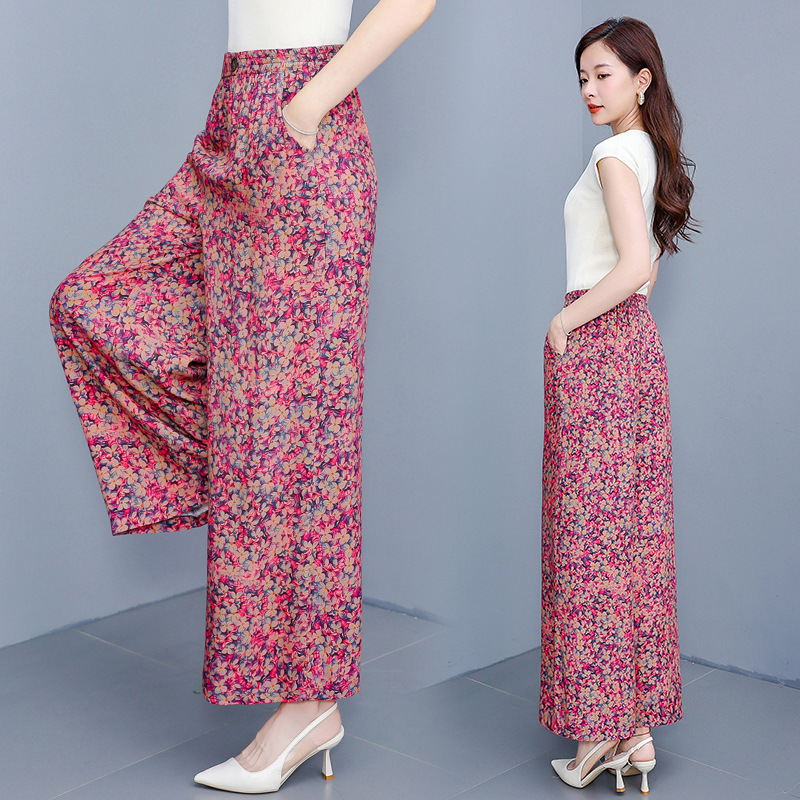 New Plus-Size Cotton High-Waisted Pants, Artificial Cotton Cropped Wide-Leg Pants, Slimming Casual Women's Pants, Mom-Style Outerwear Trendy New Plus-Size Cotton High-Waisted Pants, Artificial Cotton Cropped Wide-Leg Pants, Slimming Casual Women's Pants, Mom-Style Outerwear Trendy