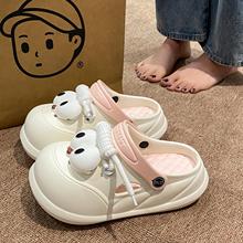 可拆卸卡通软沙滩新款凉拖女厚底外穿百搭夏季eva防滑包头洞洞鞋