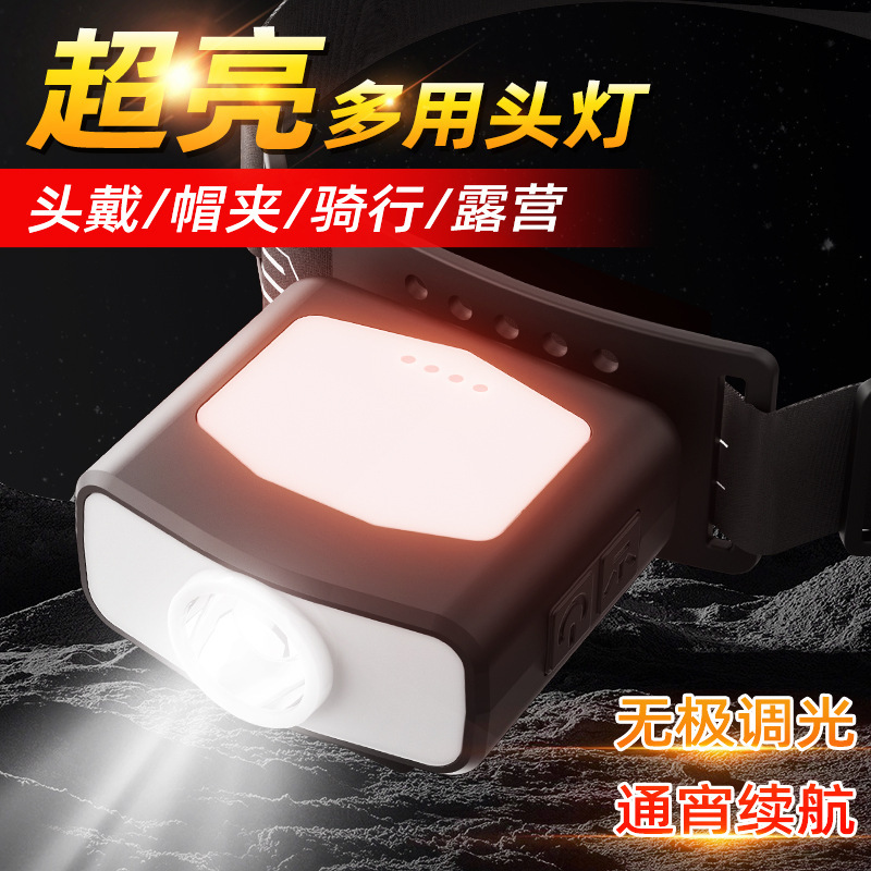 Clip de sombrero al aire libre camping headlight induction night fishing headlight recargable headlight impermeable luz roja de alta intensidad luz de emergencia