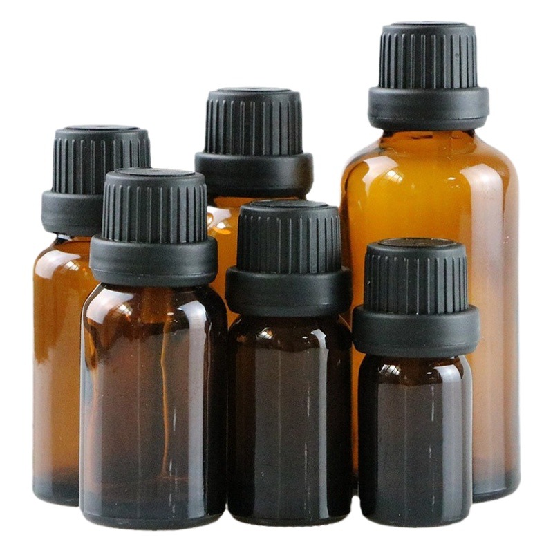 Venta al por mayor 10ml botella de aceite esencial marrón botella cuentagotas cosméticos sub-embalaje pequeña botella de muestra botella de vidrio de alto grado botella de aceite esencial marrón