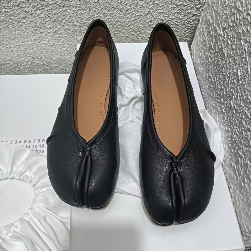 褶皱对版全真皮分趾MM6平底芭蕾舞鞋植柔羊皮马吉拉女鞋休闲单鞋