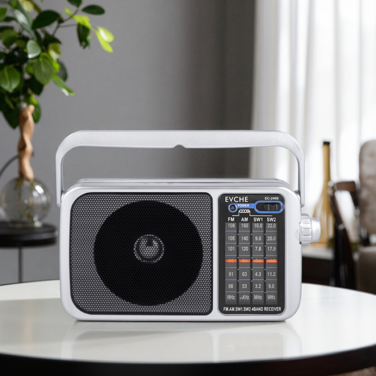 Nuevo comercio exterior transfronterizo portátil MW / FM / SW1 - 2 4 banda de radio receptor de alta sensibilidad DC3V