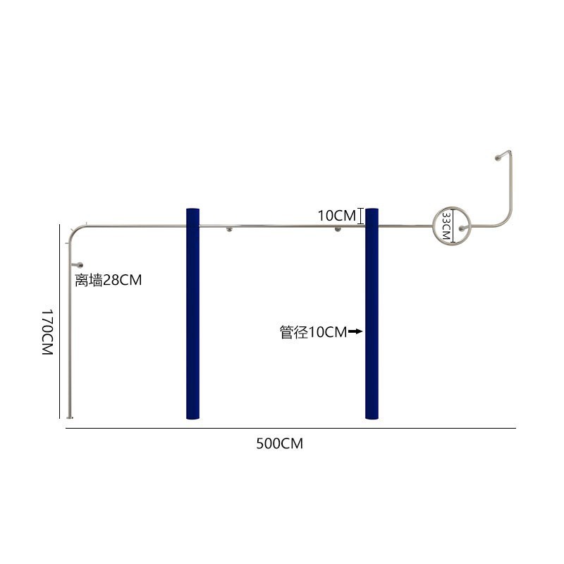 D 아크릴 상단 벽 선반 500cm 긴 클라인 블루