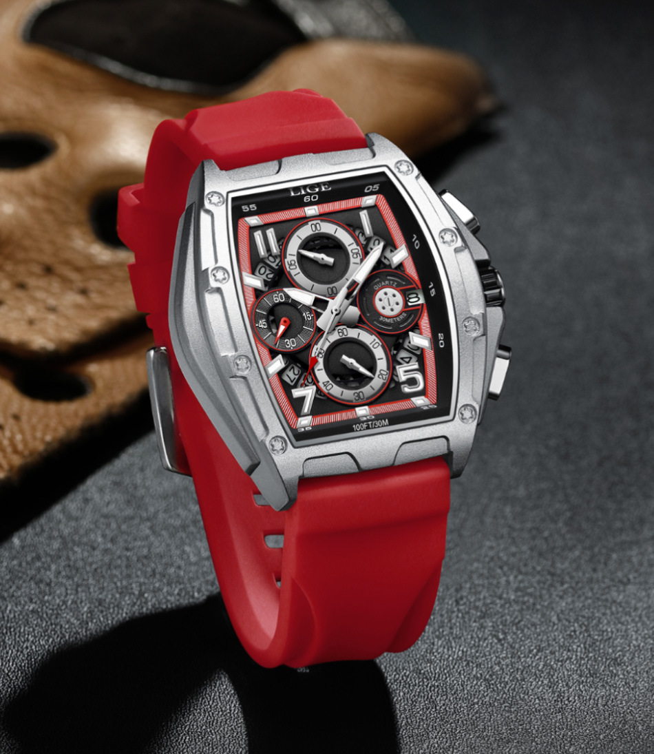 2023 New Hot Selling Watch Men's Multi Functional Waterproof Calendar Watch Sports Wine Bucket Curved Mirror Hollow Out Watch_voghion.com