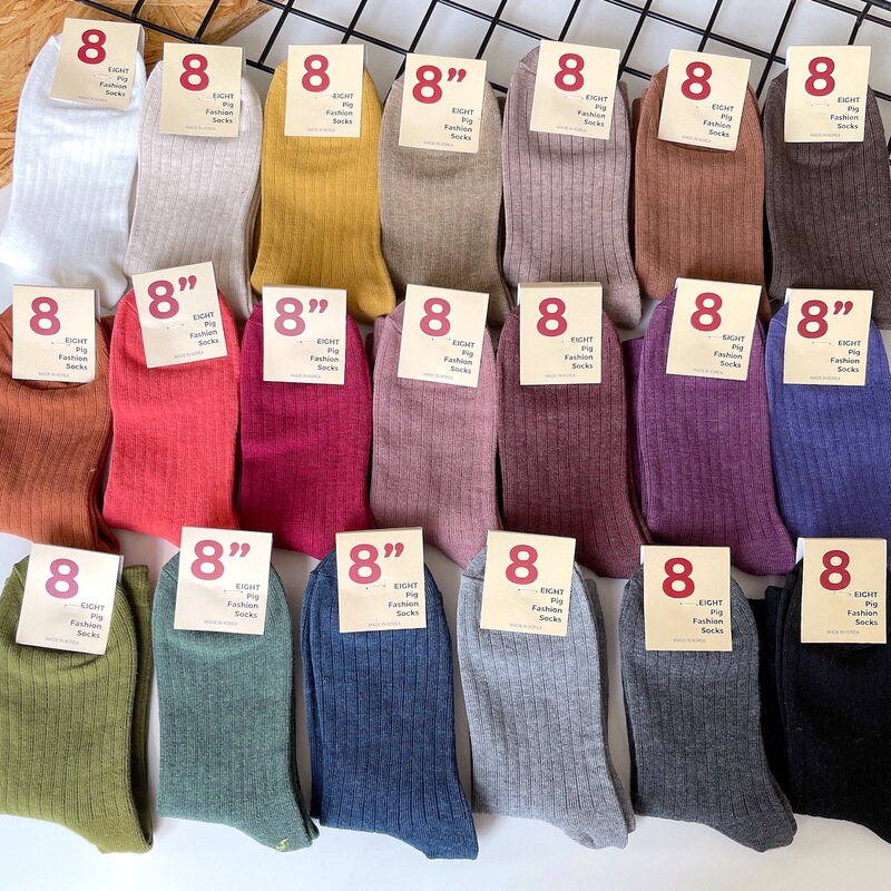 Socks Women's Korean Dongdaemun ETNA Autumn and Winter New 0912 Solid Color Simple Thread Stacks Stockings Socks Women's Korean Dongdaemun ETNA Autumn and Winter New 0912 Solid Color Simple Thread Stacks Stockings