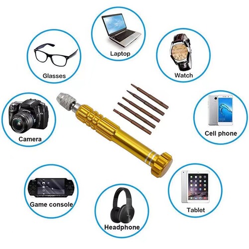 Five-in-One Aluminum Screwdriver for Apple, Android, Glasses, Computers, and Phones