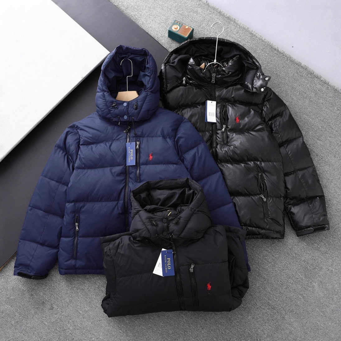 polo RL 拉夫小马刺绣标 可扫码 羽绒夹克可拆卸帽羽绒服防风防水