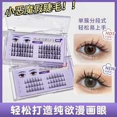 Devil's False Eyelashes Thick Natural Style Single Cluster Lazy Trilogy Segmented Grafting Eyelashes Wholesale Eyelashes Book