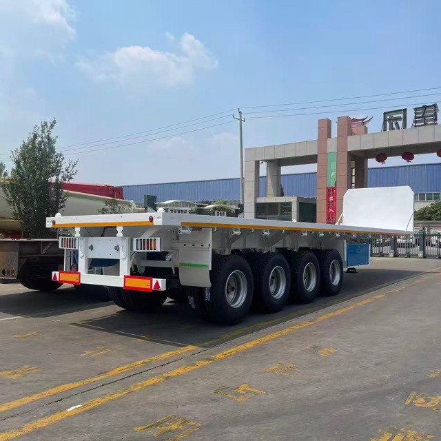 Export to Africa Heavy-Duty Container Flatbed Semi-Trailer Skeleton Trailer 40Tf20Tf Flatbed Transport Trailer