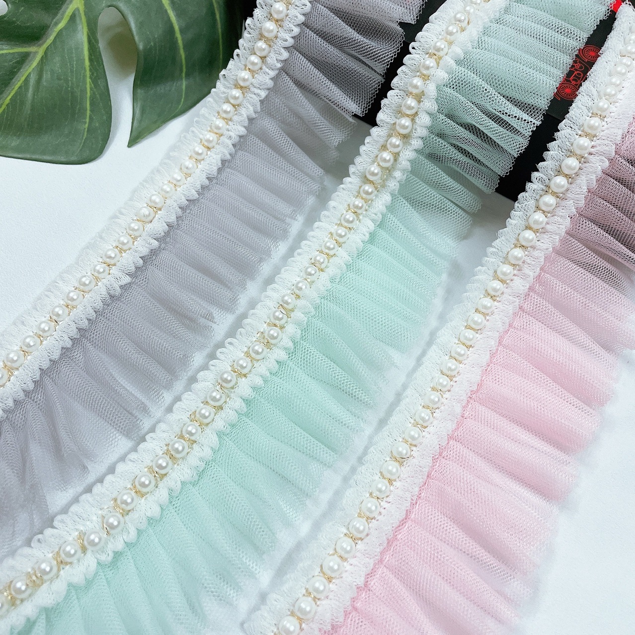 百褶蕾丝网纱重工车珍珠褶皱花边 洛丽塔娃娃衣童服装家纺DIY辅料