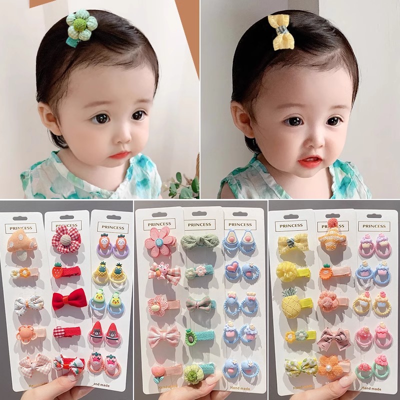 Hermosos clips de cabello de color para niños coreanos de alto nivel sensación de arco de niñas bolsa de tela no daña clips de cabello de bebé