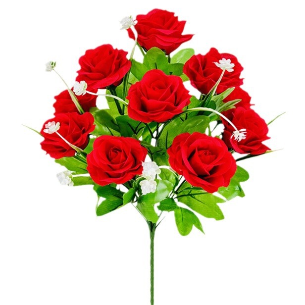 10 flores de rosa arcoíris flores falsas flores de alta calidad decoración de la sala de estar interior ramo de flores decoración de la mesa de comedor del hogar