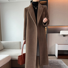 厚款大衣女2025冬季新款简约中长款羊驼毛阿尔巴卡毛呢气质款大衣
