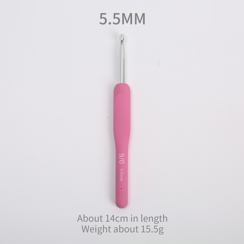 Fabricante rosa mango suave hilo de ganchillo tejido de ganchillo de una sola cabeza sólido TPR hilo de ganchillo sombrero muñeca gancho puntada