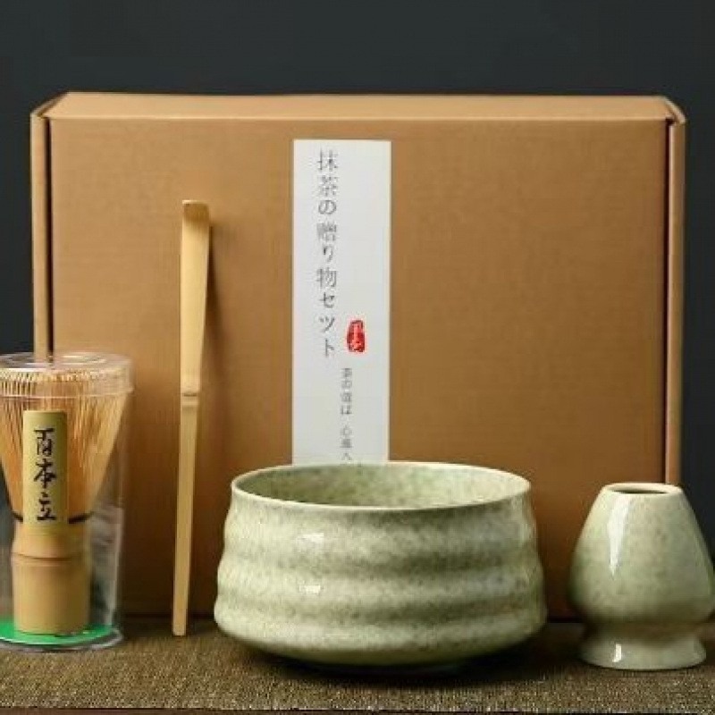 Cerámica matcha set con bocal de té matcha cepillo de té 100 - Ben-stand matcha combinación matcha herramienta de té caja de regalo