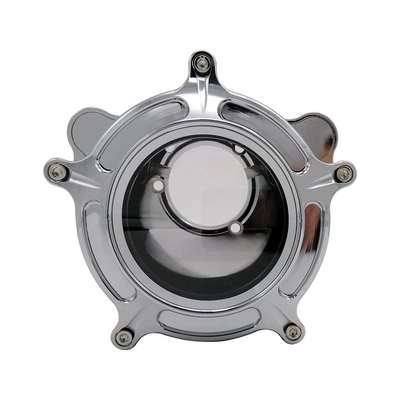 Harley Air Filter Full Car Modification Accessories CNC Aluminum 883 Soft Tail Dana Travel Transparent Air Filter (Motorcycle bumper) - a-base-plate-electroplating-air-filter-red