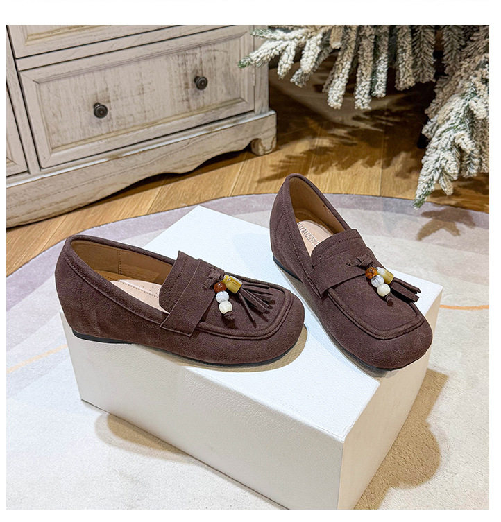 Giày boken nữ đế mềm tăng chiều cao trong, mũi tròn có khóa tua rua, form rộng size lớn — Khaki (toàn dải), Màu mơ (toàn dải), nâu sẫm chi tiết 19