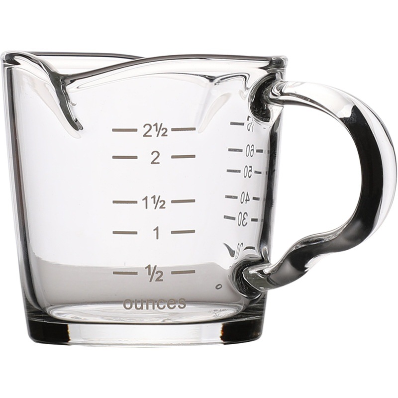 Taza DE LECHE DE DOBLE BOCA gruesa de vidrio resistente al calor con escala mini taza de café de vidrio taza de extracción taza de leche de tamaño pequeño
