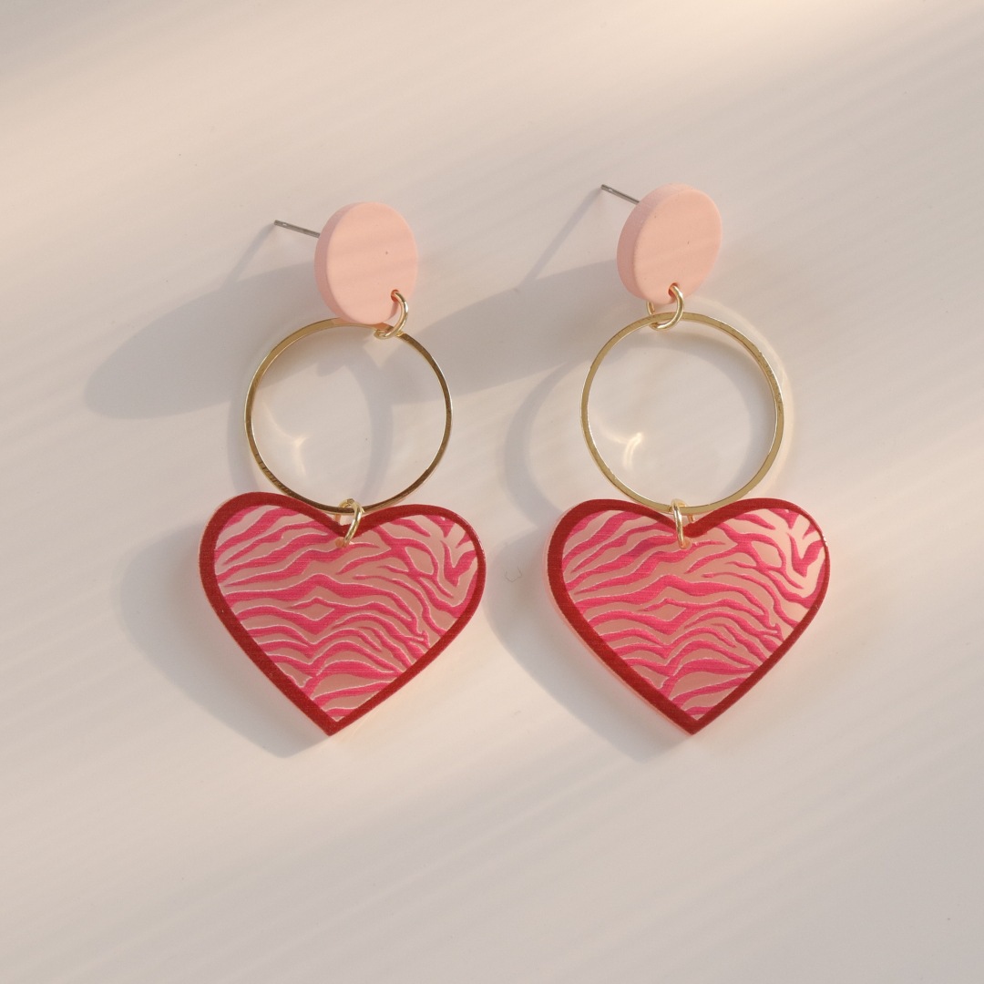 1 Pair Original Design Heart Shape Bell Arylic Mesh Women's Drop Earrings display picture 4