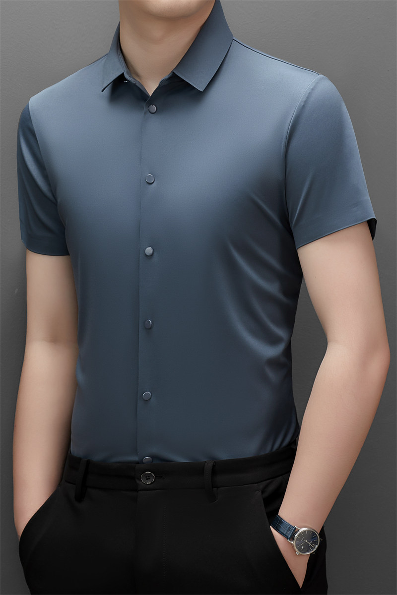 Fábrica personalizada polo primavera-verano 2024 estilo de Hong Kong ropa de trabajo de viaje de negocios sin escaldar elástico respirante mangas cortas