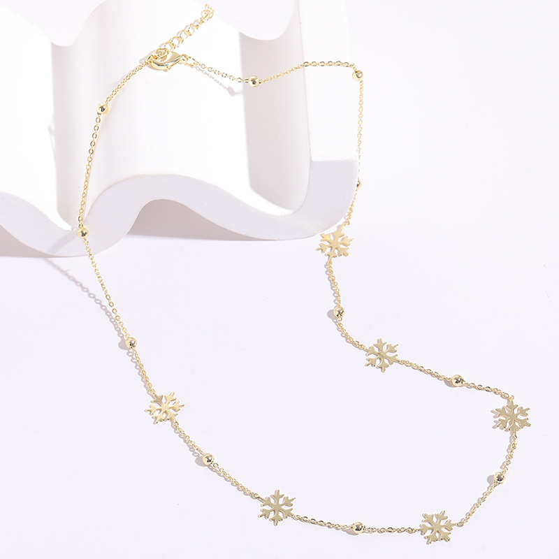 Simple Style Snowflake Copper Necklace