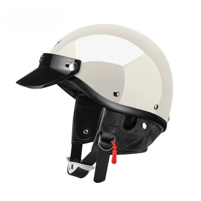 AMZ Motorcycle Helmet Men's Japanese Style Retro Cruise Motorcycle Women's Electric Vehicle Pedal Half Helmet Summer 3C Scoop Helmet (Motosiklet dəbilqələri) - xs-bright-white-free-shipping-by-sf-express