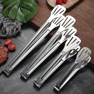 304 stainless steel food clip thickened barbecue clip kitchen three-line food clip steak clip bread clip frying clip