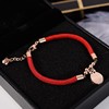 Golden one bead bracelet contains rose, red rope bracelet, birthday charm, lightening hair dye, accessory, South Korea, for luck