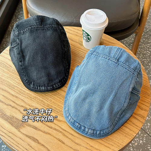 日系牛仔前进帽男潮牌时尚街头风画家帽子英伦风文艺复古报童帽子