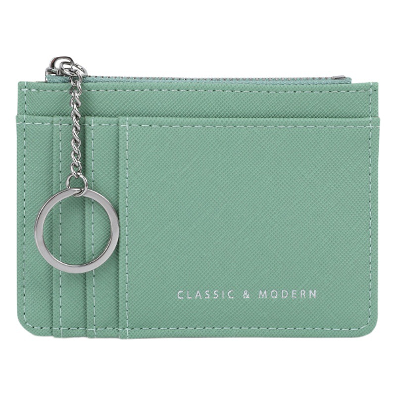 2024 nuevo bolso de tarjeta de patrón cruzado delgado para mujer versión coreana mini llavero multi-tarjeta de gama alta monedero