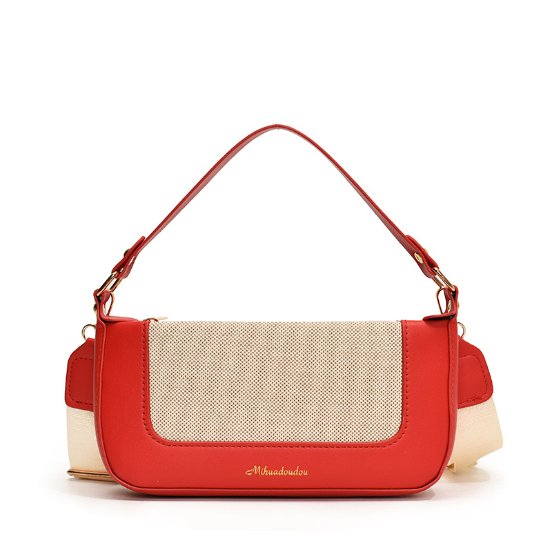 Estilo coreano empalme color contraste pequeño bolso cuadrado femenino popular de este año retro pequeño bolso de compras literario simple bolso de mensajero de un solo hombro marea