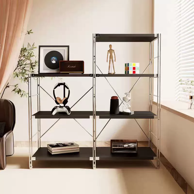 Стеллаж для хранения, черный, простой комбинированный стеллаж, стильный балкон, гостиная, книжная полка, кухня, многослойный шкаф для хранения