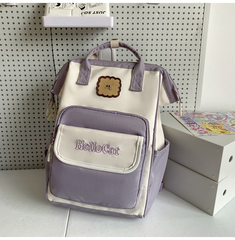 Kids Backpacks Women's Ins Trend Japanese Harajuku Style Personality Contrast Color Student Backpack Casual Simple Small Backpack_voghion.com