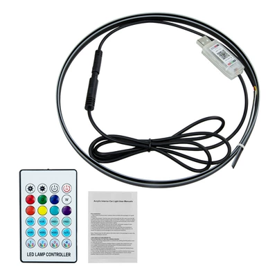 Car central control atmosphere light LED magic color invisible acrylic atmosphere light instrument panel light bar USB lossless installation (Other lights) - one-drag-one-110cm-phantom-app-remote-control
