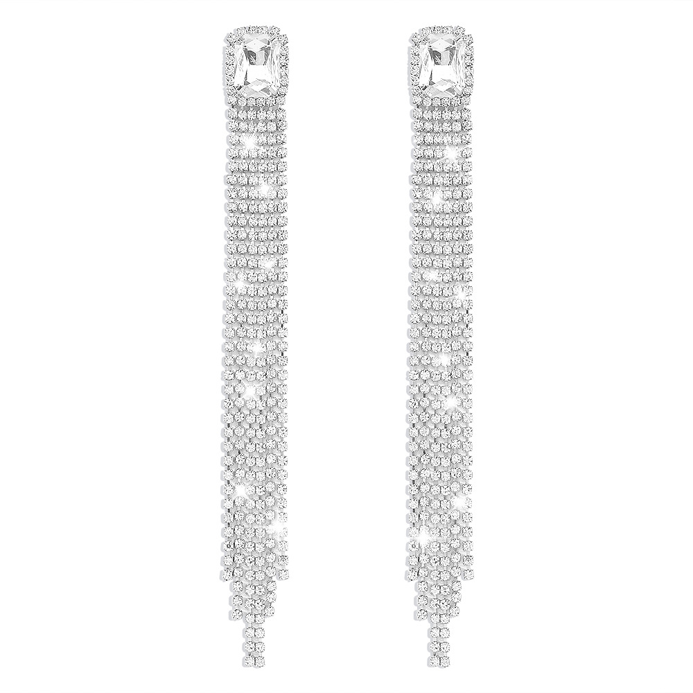 Boucles D&#39;oreilles Longues Exagérées Griffe Chaîne Gland Boucles D&#39;oreilles Pleines De Diamants Discothèque Punk Personnalité Boucles D&#39;oreilles display picture 3