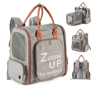 Qisheng Spot New Pet Outing Backpack Large Capacity Cat Backpack Expandable Pet Bag Storage