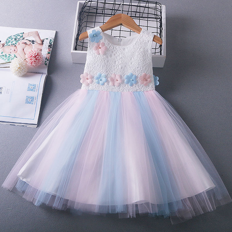 Girl's Dress Summer 2022 New Children's Veil Dress Baby's Rainbow Veil Dress Girl's Stylish Princess Dress Girl's Dress Summer 2022 New Children's Veil Dress Baby's Rainbow Veil Dress Girl's Stylish Princess Dress