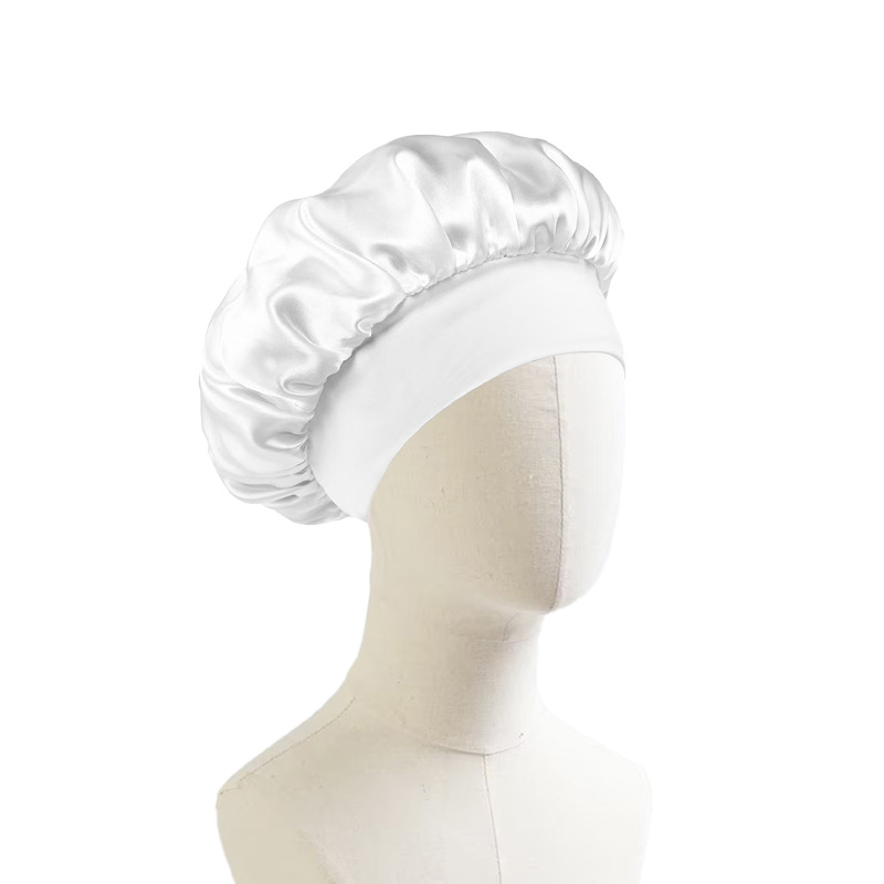 Gorro de Noche de Satén para Mujer con Borde Ancho para Dormir y Cuidado del Cabello image 11