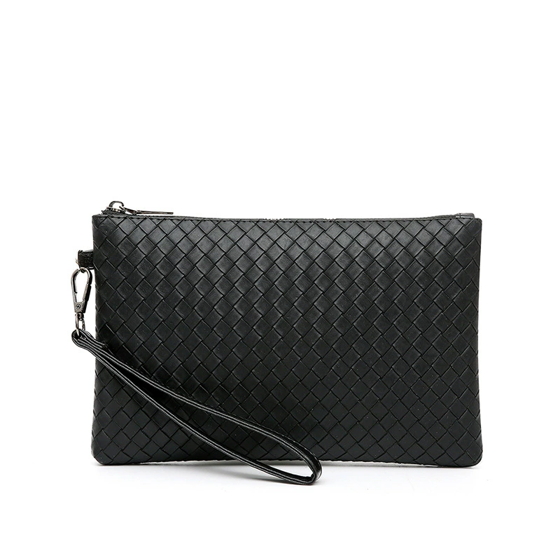 Woven small clutch bag, trend hand loop bag, genuine leather