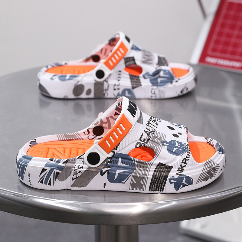 Sandalias y pantuflas de distribución transfronteriza para hombres, ropa exterior de verano, suela gruesa, sensación de mierda, sandalias de playa, tendencia, conducción de dos manos, talla grande